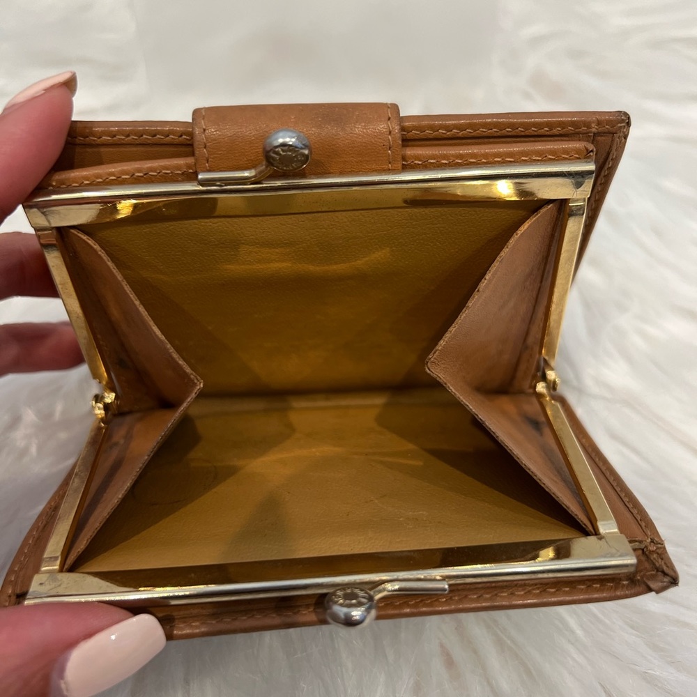 Celine Vintage Paris Kisslock Compact Leather & Canvas Wallet - Picture 5 of 9